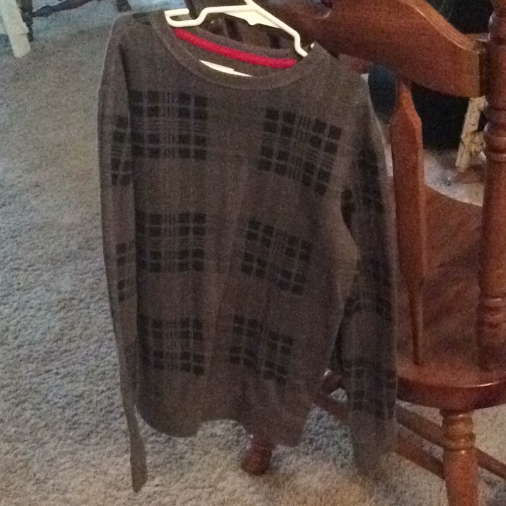 Old navy, black and grey Plaid long sleeved shirt